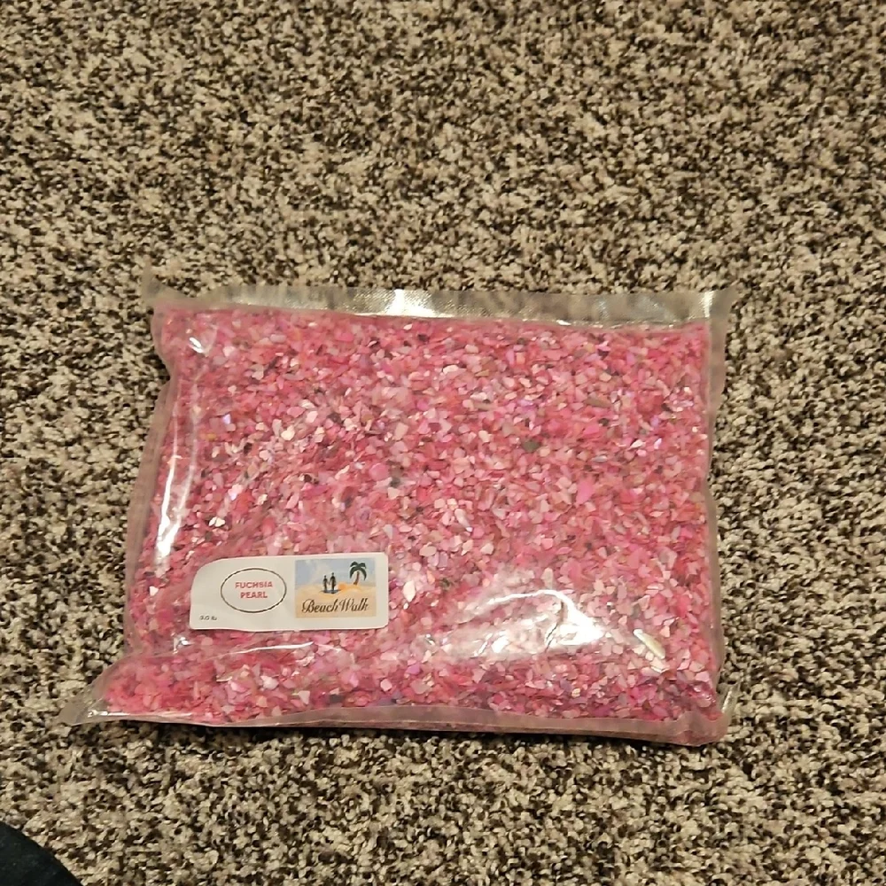 Pink Dyed seashell. 3lb Bag. For Filling Vases and other decorations